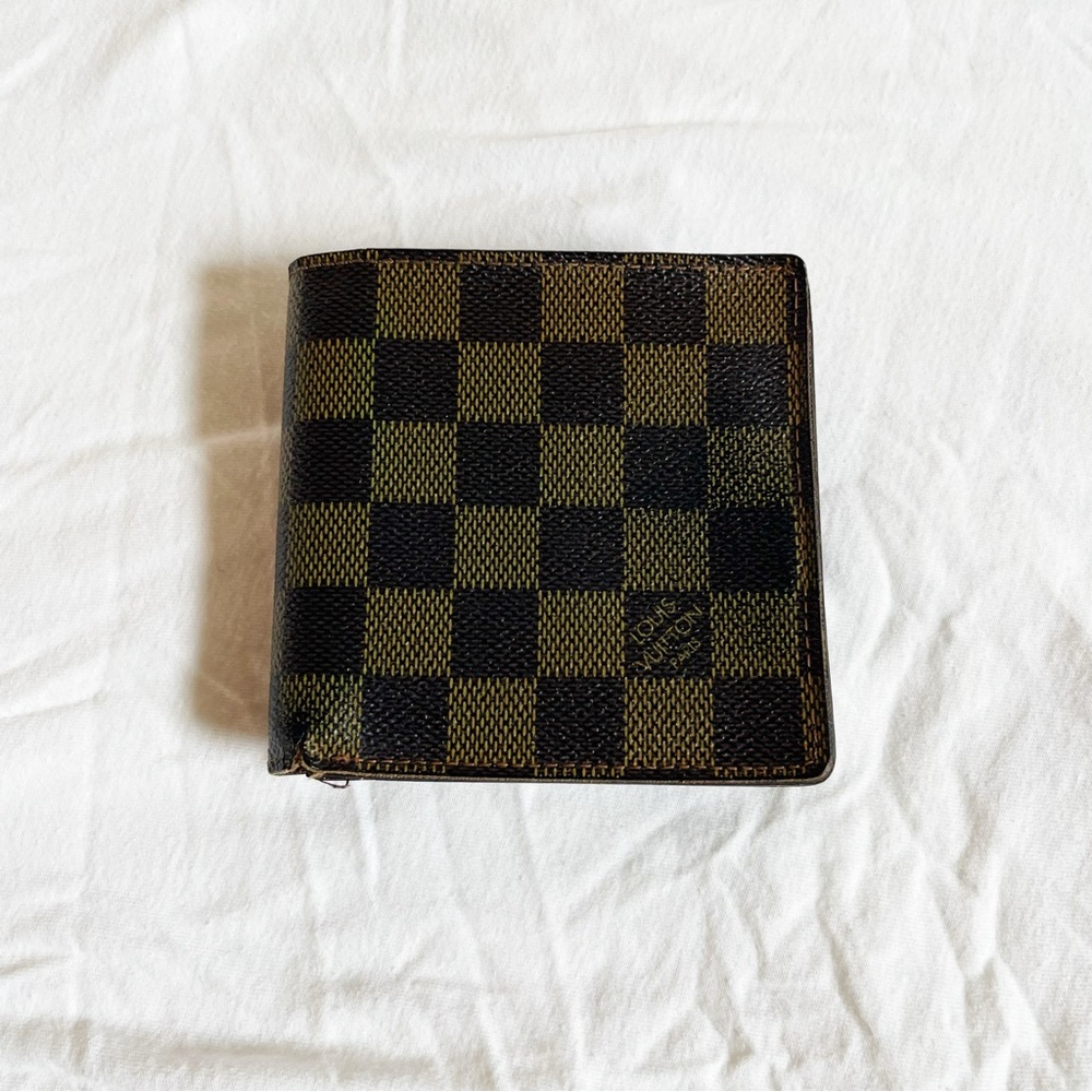Louis Vuitton Vintage Ebene Marco Mens Bi Fold Wallet